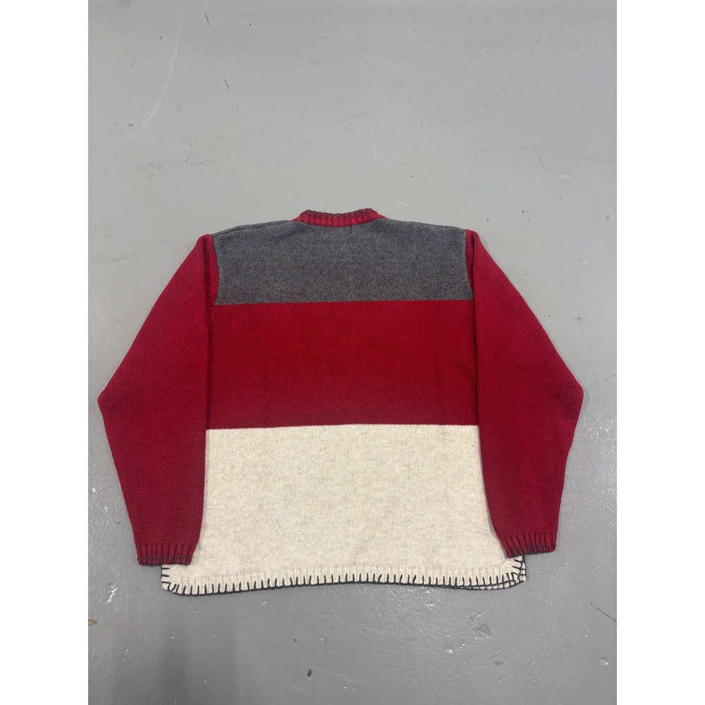 Vintage Woolrich John Rich & Bros Mens Black Bear Christmas Sweater Red Medium - Picture 6 of 6